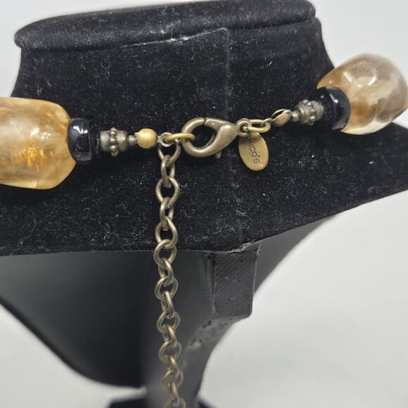 CHICO'S Chunky Beaded Pendant Necklace Earth Tones - Picture 5 of 7